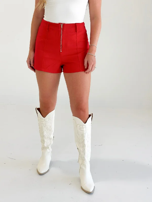 Touchback Mini Shorts - Red