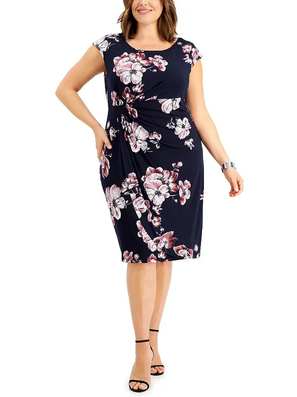 Womens Embroidered Mini Sheath Dress Modern Satin Mini Dress