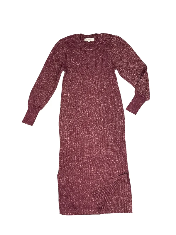 Dress Party Long By Loft In Red, Size: M Tunics Spring floral