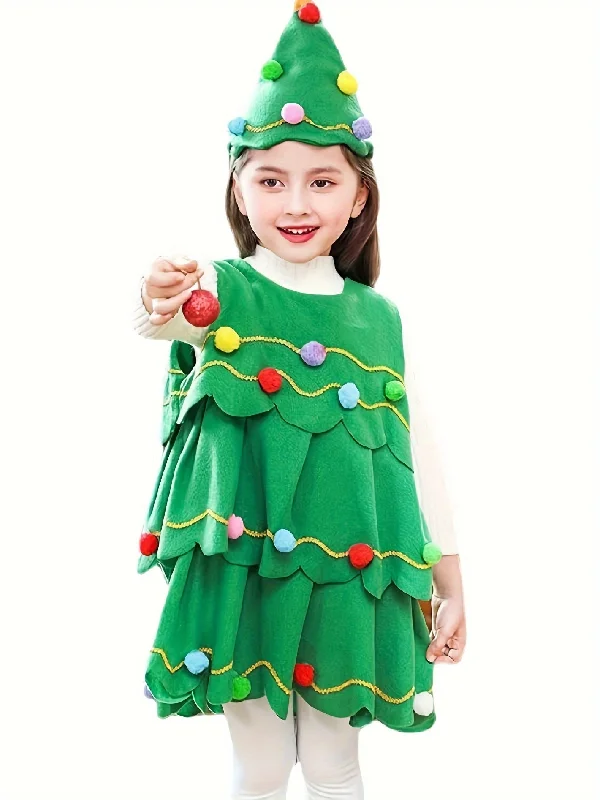 Girls/boys Christmas Tree Costume Dress Kids Cosplay Dress For Christmas Party Gift Performance Tunics Prom sequined Girls/boys Christmas Tree Costume Dress Kids Cosplay Dress For Christmas Party Gift Performance Tunics Prom sequined