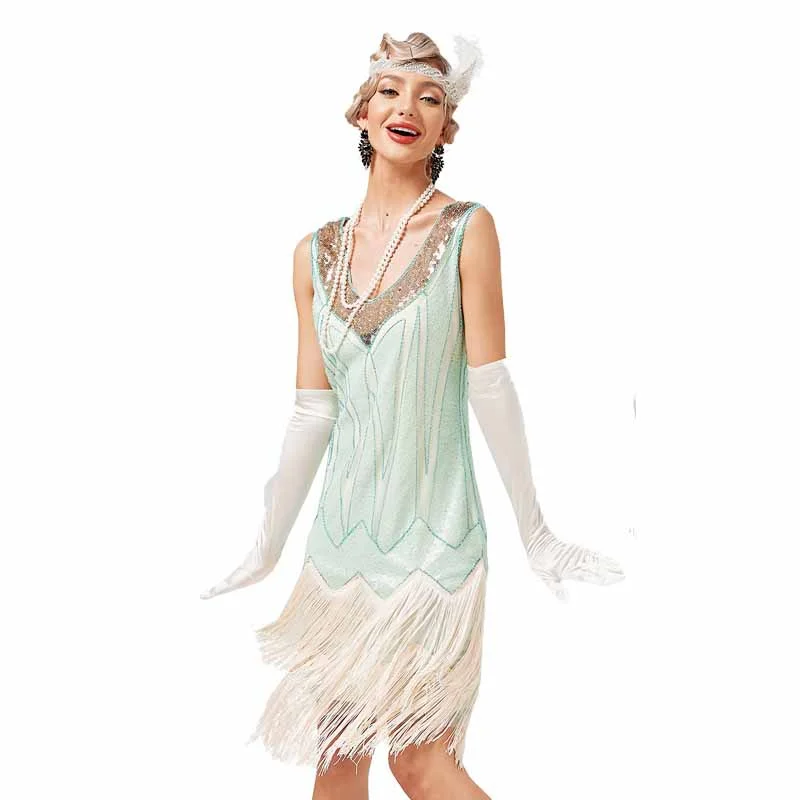 Women's 1920s Flapper - Gatsby Dress Sequin Beaded Dress for Party Tunics Polka dots Women's 1920s Flapper - Gatsby Dress Sequin Beaded Dress for Party Tunics Polka dots