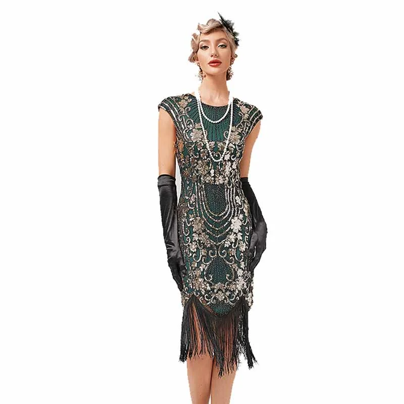Women's Gatsby Dress - 1920s Flapper Dress Sequin Beaded Dress for Party Tunics Plaid country Women's Gatsby Dress - 1920s Flapper Dress Sequin Beaded Dress for Party Tunics Plaid country