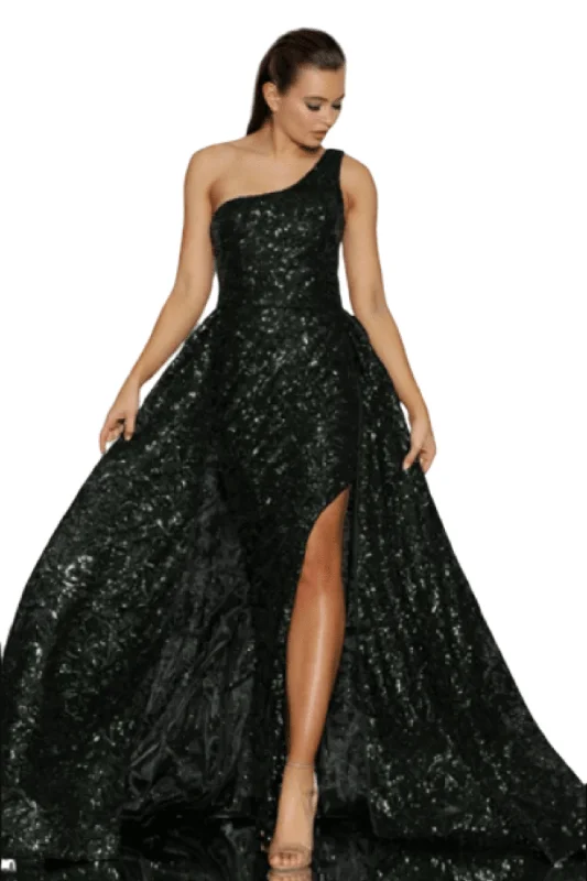BUY IT JADORE Samantha Gown with Overskirt JX2010 (Bottle Green) leather skirt sleek BUY IT JADORE Samantha Gown with Overskirt JX2010 (Bottle Green) leather skirt sleek