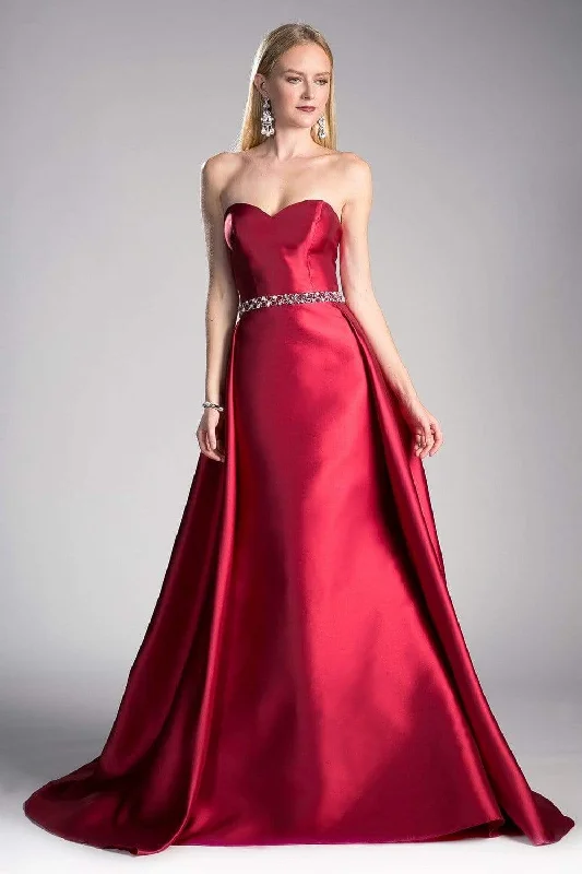 Cinderella Divine - 455 Beaded Belt Strapless Silk Gown with Overskirt linen skirt natural Cinderella Divine - 455 Beaded Belt Strapless Silk Gown with Overskirt linen skirt natural