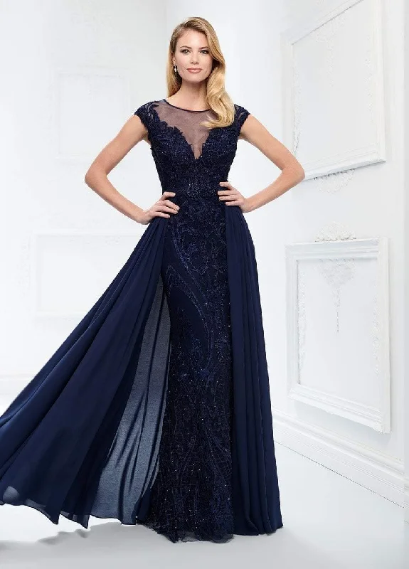 Montage by Mon Cheri - Embroidered Lace Chiffon Overskirt Gown 218914 - 1 pc Navy In Size 10 Available wool skirt sturdy Montage by Mon Cheri - Embroidered Lace Chiffon Overskirt Gown 218914 - 1 pc Navy In Size 10 Available wool skirt sturdy