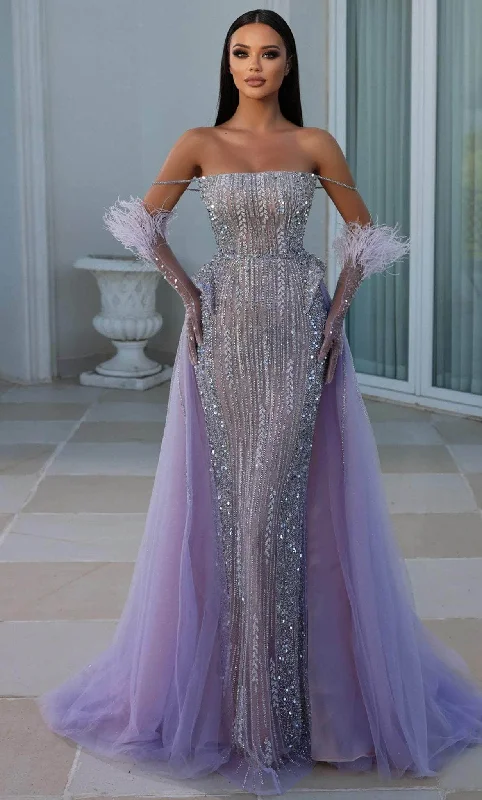 Portia and Scarlett PS23983 - Enticing Beaded Gown with Overskirt vintage skirt charm Portia and Scarlett PS23983 - Enticing Beaded Gown with Overskirt vintage skirt charm